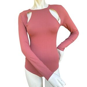 Abercrombie & Fitch "Soft A&F Collection" Long Sleeve Cutout Bodysuit Size Small